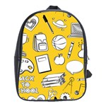 Pattern With Basketball Apple Paint Back School Illustration School Bag (XL) Front