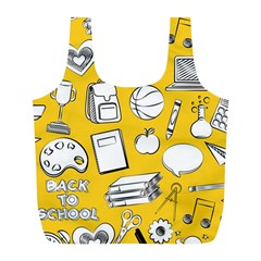 Pattern With Basketball Apple Paint Back School Illustration Full Print Recycle Bag (l) by Nexatart