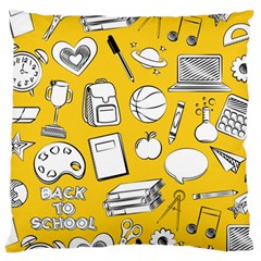 Pattern With Basketball Apple Paint Back School Illustration Large Flano Cushion Case (two Sides)