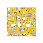 Pattern With Basketball Apple Paint Back School Illustration Satin Bandana Scarf Front