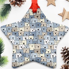 Cute Dog Seamless Pattern Background Ornament (star)