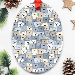 Cute Dog Seamless Pattern Background Oval Ornament (two Sides) by Nexatart