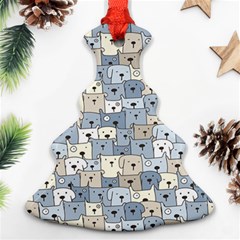 Cute Dog Seamless Pattern Background Christmas Tree Ornament (two Sides) by Nexatart