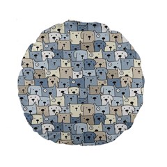 Cute Dog Seamless Pattern Background Standard 15  Premium Round Cushions by Nexatart