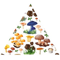 Mushroom Seamless Pattern Wooden Puzzle Triangle by Nexatart