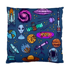 Space Sketch Set Colored Standard Cushion Case (two Sides) by Nexatart