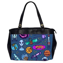 Space Sketch Set Colored Oversize Office Handbag (2 Sides) by Nexatart