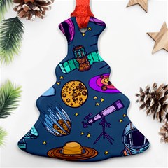 Space Sketch Set Colored Ornament (christmas Tree)  by Nexatart