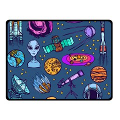 Space Sketch Set Colored Double Sided Fleece Blanket (small)  by Nexatart