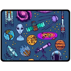 Space Sketch Set Colored Double Sided Fleece Blanket (large)  by Nexatart