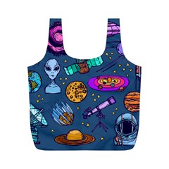 Space Sketch Set Colored Full Print Recycle Bag (m) by Nexatart