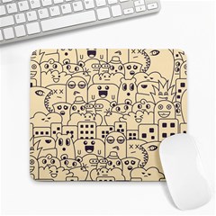 Seamless Pattern With Cute Monster Doodle Large Mousepads