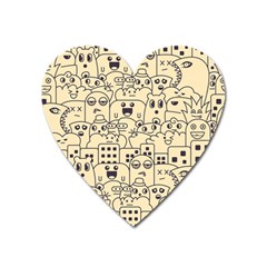 Seamless Pattern With Cute Monster Doodle Heart Magnet