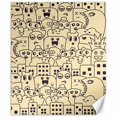 Seamless Pattern With Cute Monster Doodle Canvas 8  X 10  by Nexatart