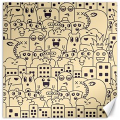 Seamless Pattern With Cute Monster Doodle Canvas 12  X 12  by Nexatart