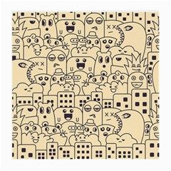 Seamless Pattern With Cute Monster Doodle Medium Glasses Cloth (2 Sides)