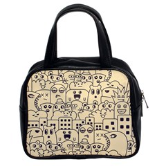 Seamless Pattern With Cute Monster Doodle Classic Handbag (Two Sides)