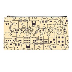 Seamless Pattern With Cute Monster Doodle Pencil Cases by Nexatart