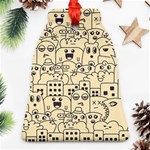 Seamless Pattern With Cute Monster Doodle Ornament (Bell) Front