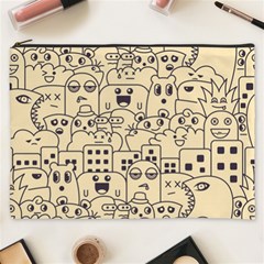 Seamless Pattern With Cute Monster Doodle Cosmetic Bag (XXXL)