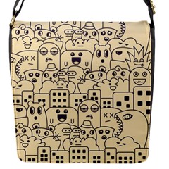 Seamless Pattern With Cute Monster Doodle Flap Closure Messenger Bag (S)