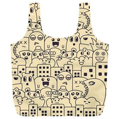 Seamless Pattern With Cute Monster Doodle Full Print Recycle Bag (xl) by Nexatart