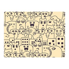 Seamless Pattern With Cute Monster Doodle Double Sided Flano Blanket (Mini) 