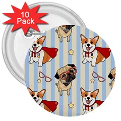 Pattern Dog 3  Buttons (10 Pack)  by Nexatart