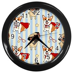 Pattern Dog Wall Clock (black)