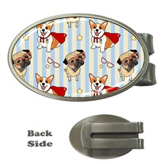 Pattern Dog Money Clips (oval)  by Nexatart