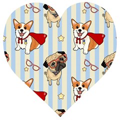 Pattern Dog Wooden Puzzle Heart by Nexatart