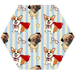 Pattern Dog Wooden Puzzle Hexagon by Nexatart