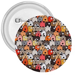 Cute Dog Seamless Pattern Background 3  Buttons by Nexatart