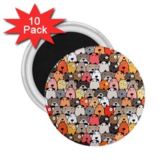 Cute Dog Seamless Pattern Background 2 25  Magnets (10 Pack)  by Nexatart