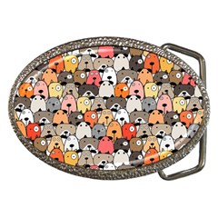 Cute Dog Seamless Pattern Background Belt Buckles by Nexatart