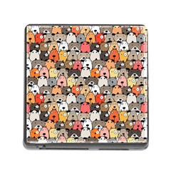 Cute Dog Seamless Pattern Background Memory Card Reader (square 5 Slot) by Nexatart