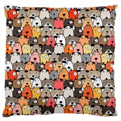 Cute Dog Seamless Pattern Background Large Cushion Case (two Sides)