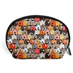 Cute Dog Seamless Pattern Background Accessory Pouch (large) by Nexatart