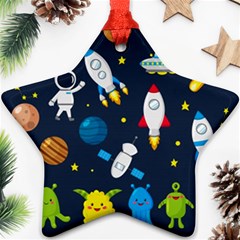 Big Set Cute Astronauts Space Planets Stars Aliens Rockets Ufo Constellations Satellite Moon Rover V Ornament (star) by Nexatart