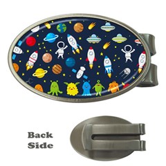 Big Set Cute Astronauts Space Planets Stars Aliens Rockets Ufo Constellations Satellite Moon Rover V Money Clips (oval)  by Nexatart