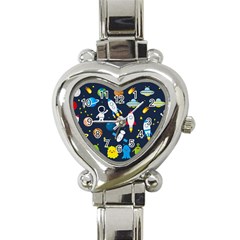 Big Set Cute Astronauts Space Planets Stars Aliens Rockets Ufo Constellations Satellite Moon Rover V Heart Italian Charm Watch