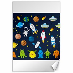 Big Set Cute Astronauts Space Planets Stars Aliens Rockets Ufo Constellations Satellite Moon Rover V Canvas 20  X 30  by Nexatart