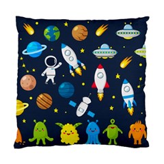 Big Set Cute Astronauts Space Planets Stars Aliens Rockets Ufo Constellations Satellite Moon Rover V Standard Cushion Case (two Sides) by Nexatart