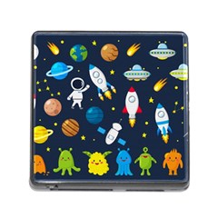 Big Set Cute Astronauts Space Planets Stars Aliens Rockets Ufo Constellations Satellite Moon Rover V Memory Card Reader (square 5 Slot) by Nexatart