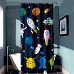 Big Set Cute Astronauts Space Planets Stars Aliens Rockets Ufo Constellations Satellite Moon Rover V Shower Curtain 36  x 72  (Stall)  Curtain(36 X72 ) - 33.26 x66.24  Curtain(36 X72 )