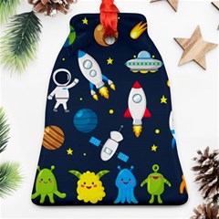 Big Set Cute Astronauts Space Planets Stars Aliens Rockets Ufo Constellations Satellite Moon Rover V Ornament (Bell)