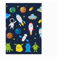 Big Set Cute Astronauts Space Planets Stars Aliens Rockets Ufo Constellations Satellite Moon Rover V Large Garden Flag (two Sides) by Nexatart