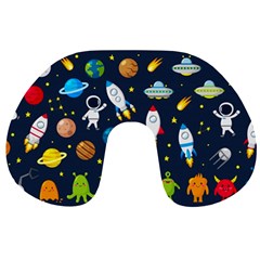 Big Set Cute Astronauts Space Planets Stars Aliens Rockets Ufo Constellations Satellite Moon Rover V Travel Neck Pillow