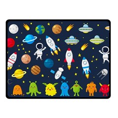 Big Set Cute Astronauts Space Planets Stars Aliens Rockets Ufo Constellations Satellite Moon Rover V Double Sided Fleece Blanket (small)  by Nexatart