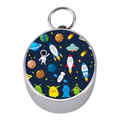 Big Set Cute Astronauts Space Planets Stars Aliens Rockets Ufo Constellations Satellite Moon Rover V Mini Silver Compasses by Nexatart